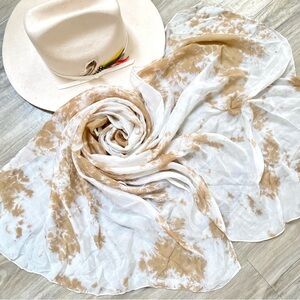 Marbleized SILK scarf/wrap w resort vacay shabby chic vibe